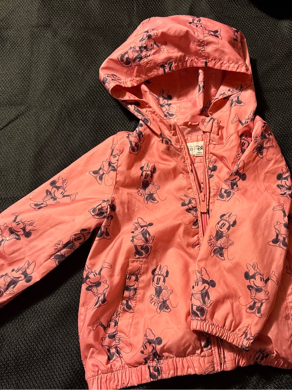 GAP Coral Pink Minnie Mouse Hooded Raincoat